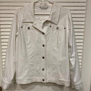 Simon Chang White Jean Jacket Size 16